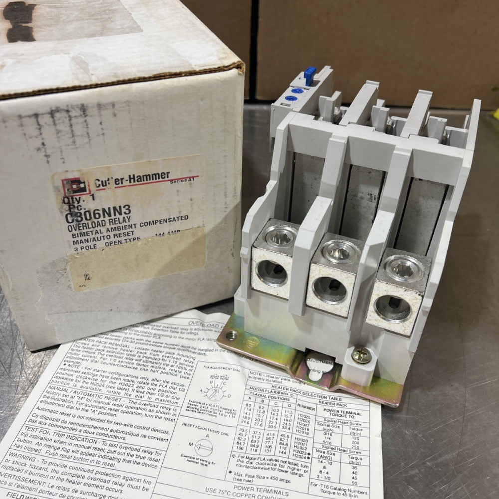 C306NN3 Cutler Hammer, Div of Eaton Overload Relays Eaton Freedom NEMA overload