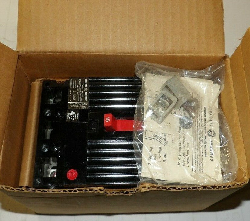 GE 15 AMP CIRCUIT BREAKER 480 VAC / 250 VDC 2 POLE  THED124015