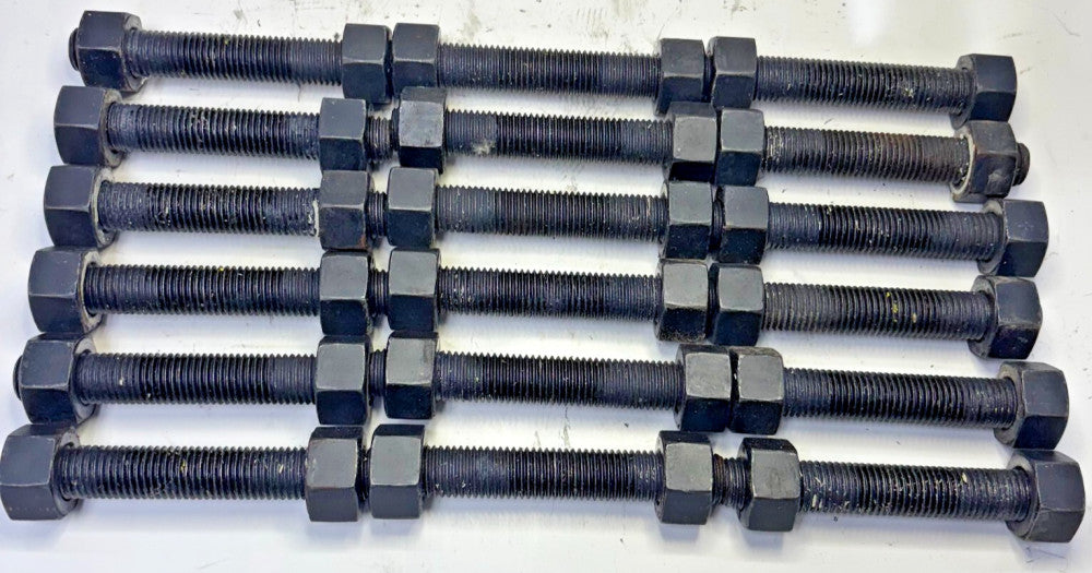 HIGHLAND THREADS 18 SETS OF 2 HEX NUTS AND STUD SIZE 5/8IN-9X5-3/4IN GRADE B7 2H