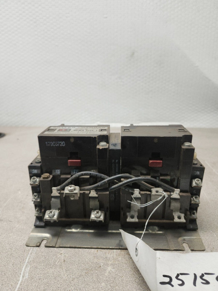 USED CUTLER HAMMER REVERSING CONTACTOR C50CN3 NEMA SIZE 1