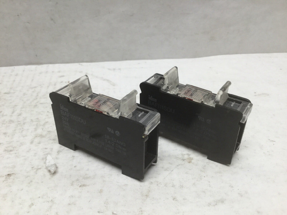 Idec BAF111SDU Fuse Holder, 24V, 10A (Lot of 2)
