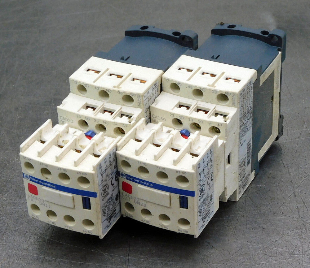 Lot of Two (2) Telemecanique LAD4TBDL LADN22 Contactor Block Connection Terminal
