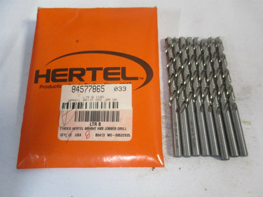 (84577865) Letter B 2-3/4" x 4" OAL 118° High Speed Steel Jobber Drill - Qty 8