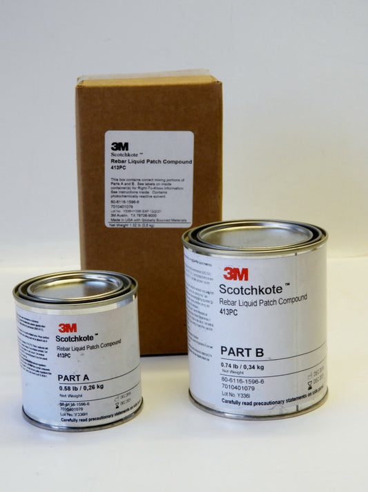 (Lot of 8) 3M Scotchkote 413PC Rebar Liquid Patch Compound Kits 1.32 lbs Each