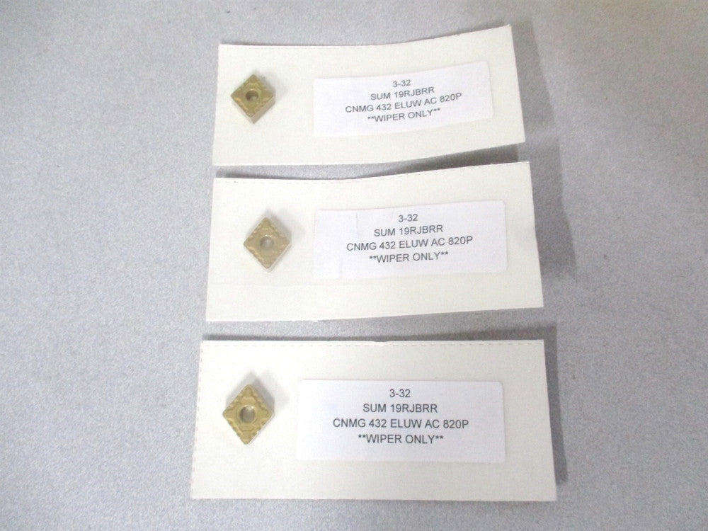 Sumitomo (19RJ812) CNMG432 ELUW Grade AC820P Carbide Turning Insert - Lot of 3