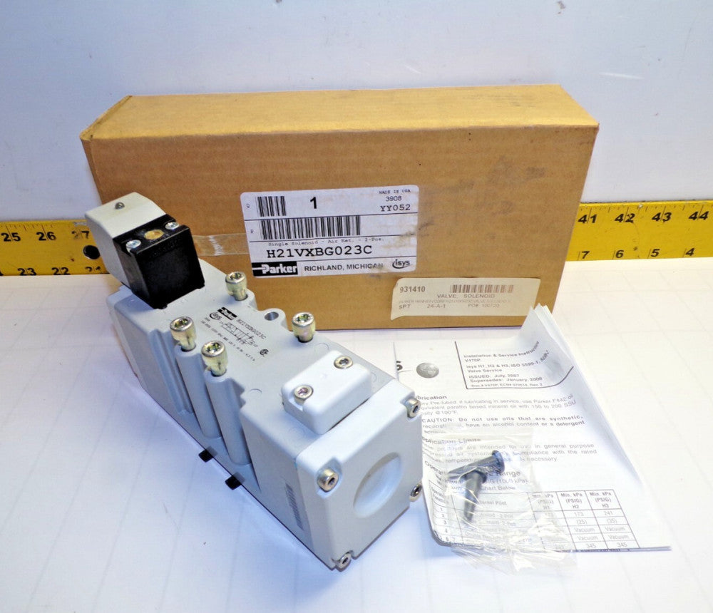 NEW PARKER ISYS SINGLE SOLENOID VALVE 2-POSITION 120V COIL  H21VXBG023C