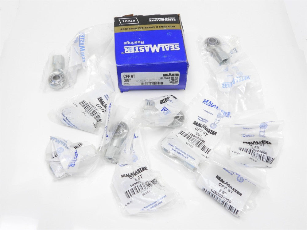 10-Pack Seal Master CFF 6T 3/8" Bore Rod End Heim Joint 3/8"-24 Female Two-Piece