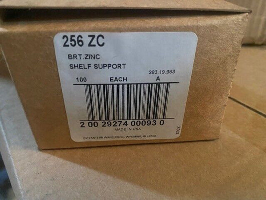 (100 PACK) Knape & Vogt #256 Pilaster Clip / Solid Shelf Support, Steel SHELVING