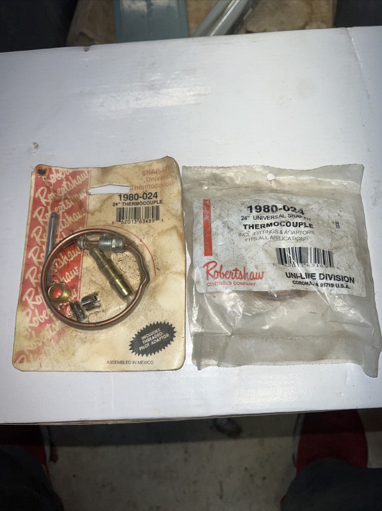 Lot Of 2 Robertshaw Thermocouple 24" 1980-024 Snap Fit Universal (51-1453)