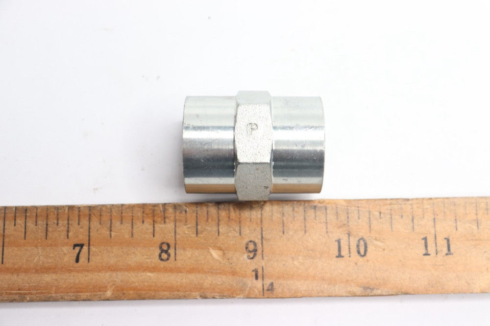 Hex Pipe Coupling Zinc Plated Steel 3/8"-16