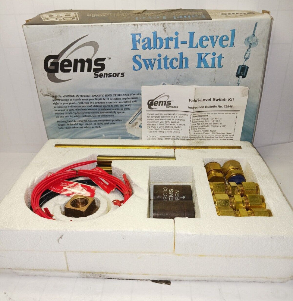 NEW GEMS SENSORS FABRI-LEVEL SWITCH KIT 2" MNPT 20 VA 150 PSI LEAD WIRES 24576