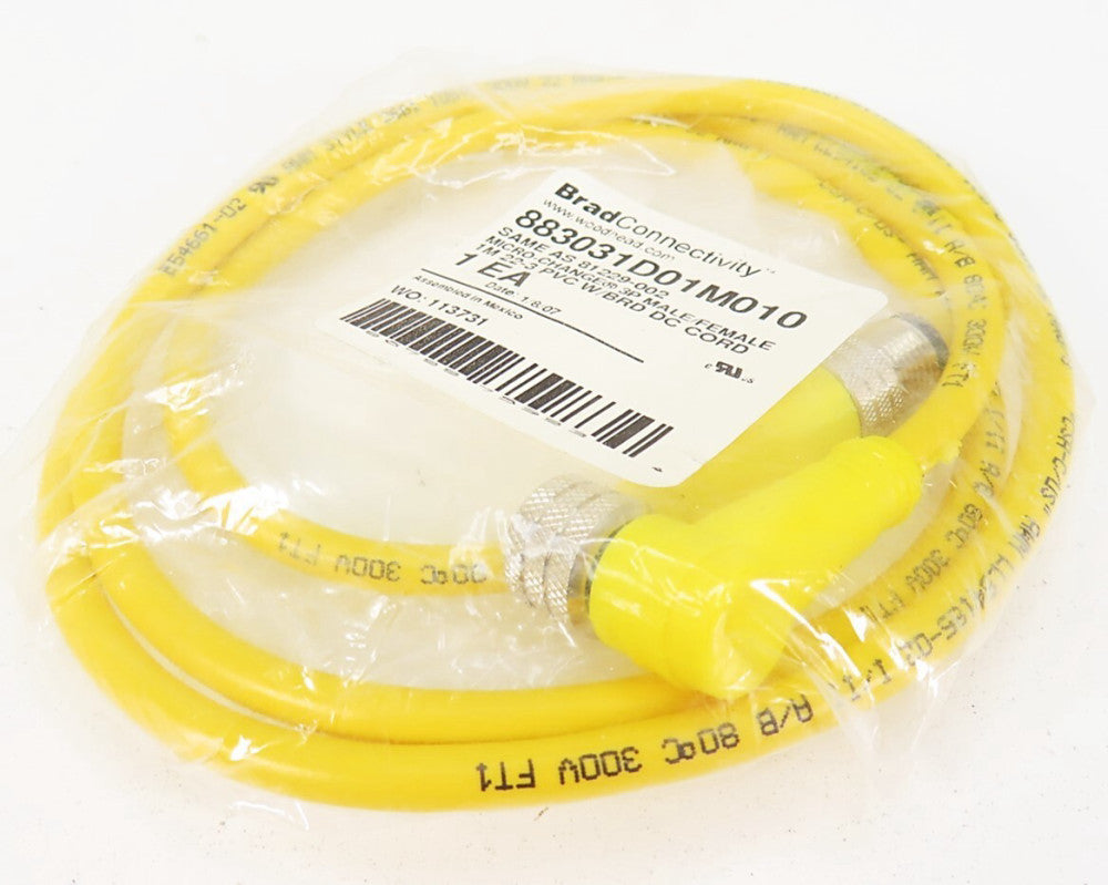 Brad Connectivity  883031D01M010  81229-002 Micro-Change 3P Male/Female 1M  NEW