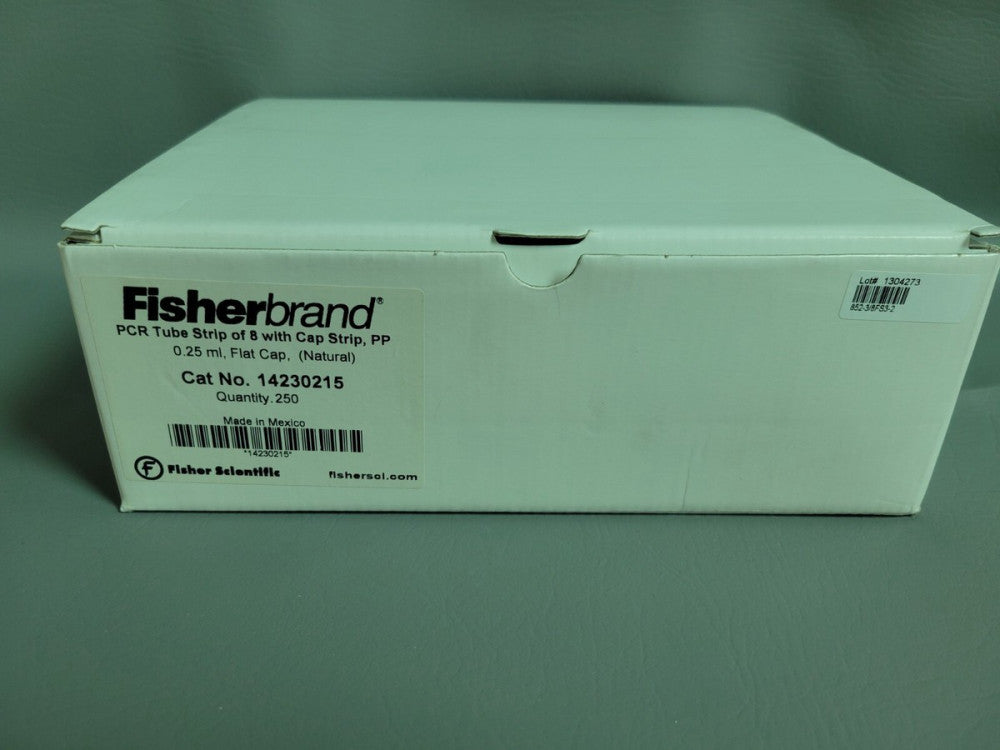NEW FISHER PCR TUBE STRIP OF 8 W/ CAP 0.25 ML FLAT CAP 14230215 QTY 250