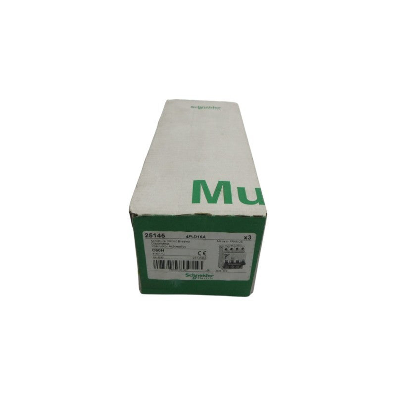 SCHNEIDER ELECTRIC C60H 25145 4P-D16A 415V 16A (PKG OF 3) NSFS