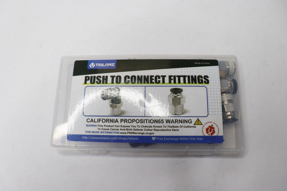 (12-Pk) Tailonz Female Elbow Push To Connect Fitting 1/4" Tube OD x 1/4" NPT 