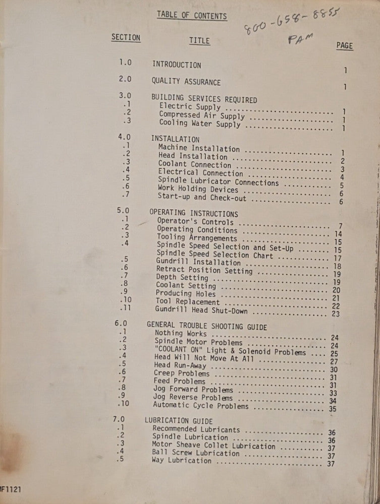 Eldorado 63010 28A1X Tool Lifter Installation, Operating & Troubleshooting Guide
