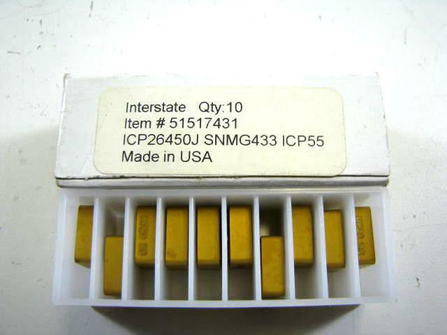 10 Pieces USA Made SNMG433 ICP55 Carbide Inserts NEW