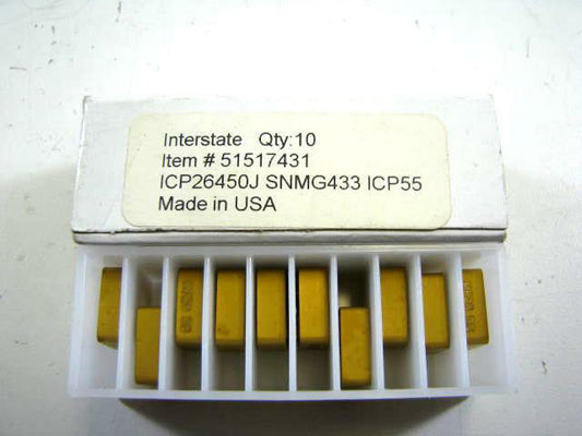 10 Pieces USA Made SNMG433 ICP55 Carbide Inserts NEW