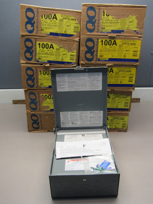 10QTY SQUARE D QO612L100RB LOAD CENTER, 100A LUG 1Ph, 6 SPACES 12 CIRCUITS! NIB!
