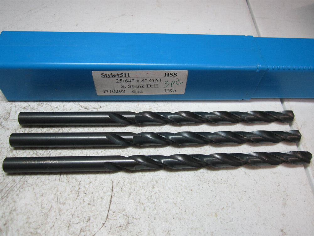 Chicago - Latrobe (4710298) 25/64" 118° 2-Fl HSS Extra Length Drill Bit - Qty 3