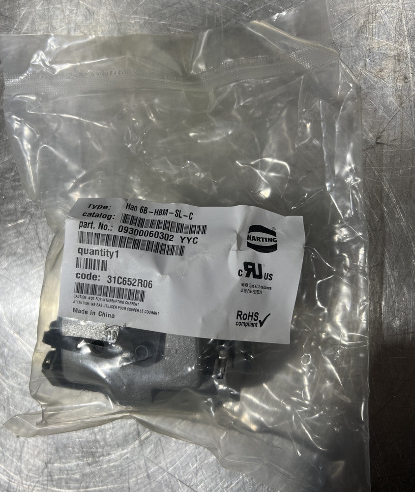Harting Han 6B-HBM-SL-C Lever Metal Cover Nos Surplus