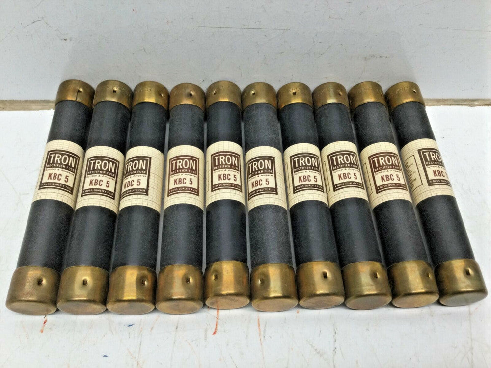 BUSSMANN BUSS TRON KBC 5 Rectifier Fuse 5 AMP 600VAC KBC5 (LOT of 10)