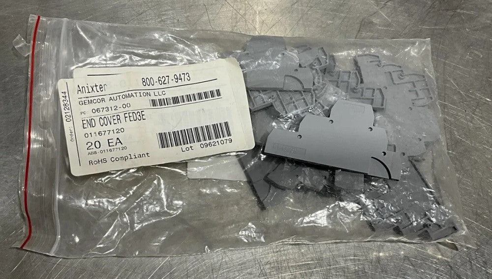 Entrelec FED_3E Gray  Wire Terminal Block End Cap FED3E Lot of 16 Nos Surplus