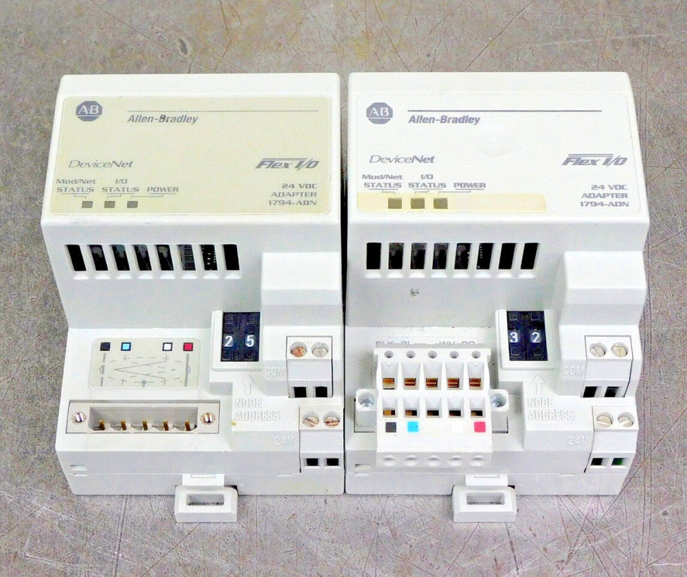Allen Bradley 1794-ADN Flex I/O Network Adapter 24V DC 500 KBPS IP20 Lot of Two