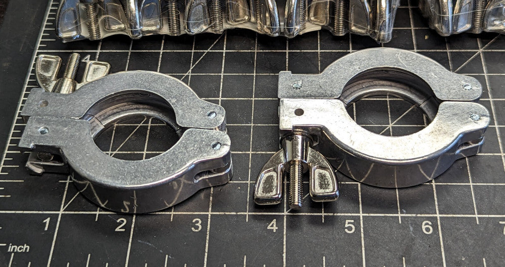 (2) DN 20-25 ISO-KF Aluminum Clamping Rings Pfeiffer Vacuum 110BSR025 NEW[A6B4]