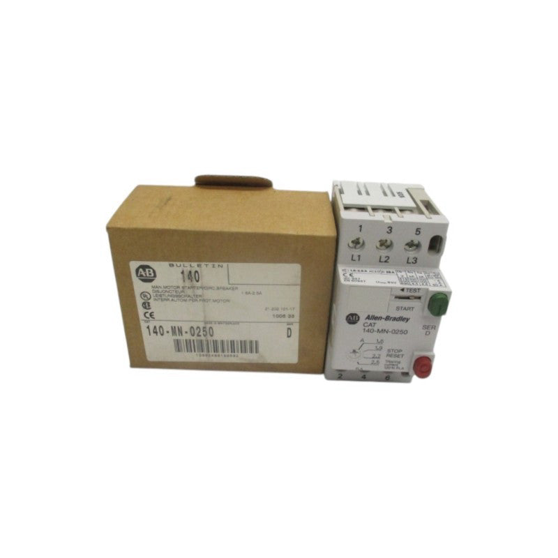 ALLEN BRADLEY 140-MN-0250 SER. D 690V 1.6-2.5A (BR/WH) NSMP