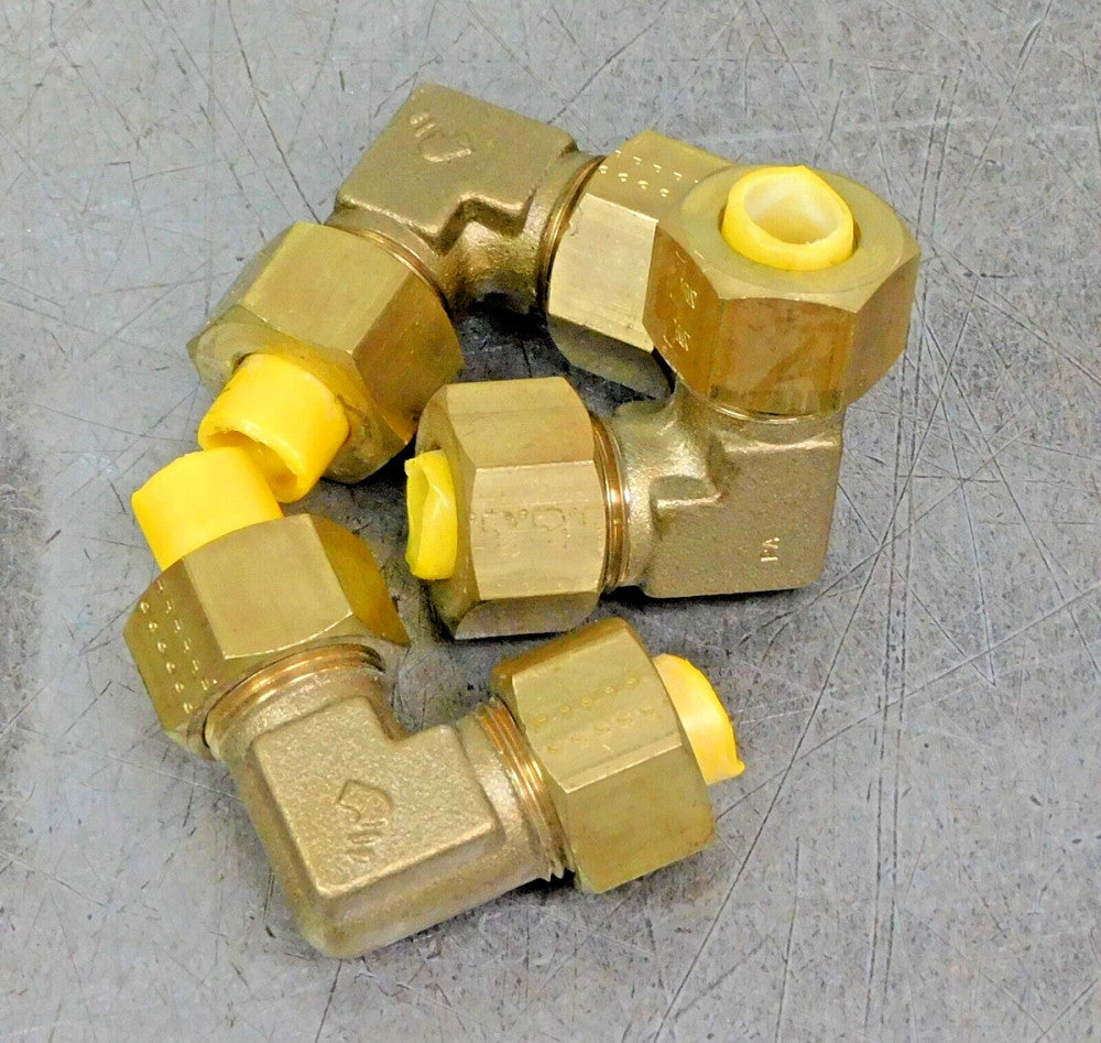 Legris 90° Brass Compression Elbow Tubing Fitting 1/2" x1/2' Tube Lot of 3