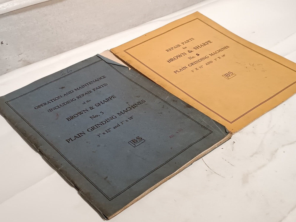 Brown & Sharpe No. 5 3"x12" & 3"x18" Plain Grinding Machine Operators Manuals