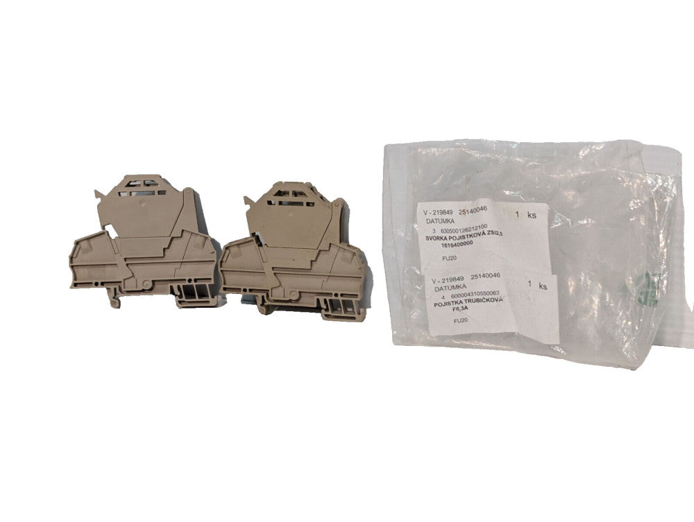 Lot of 2: Weidmüller ZSI 2.5 Rail Terminal, Cartridge Fuse Blocks, 1616400000