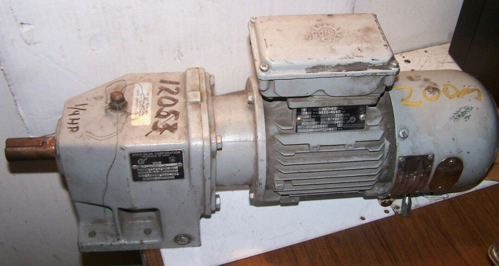 NORD SK12-71L/4-2BREHL GEAR MOTOR 16.79:1 RATIO 460V 3PH 1656-3324 RPM .25-.5 HP