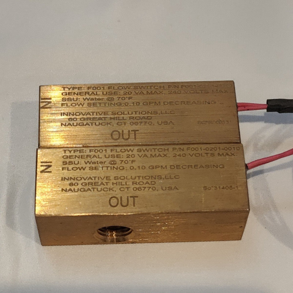 Lot of 2 Innovative Solutions F001 Flow Switch - .10 GPM Decreasing 240 V Max