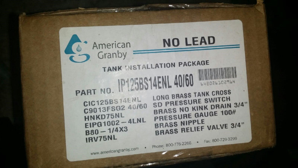 Tank Installation Package - 11/4” Bottom Discharge, NO LEAD IP125BS14ENL