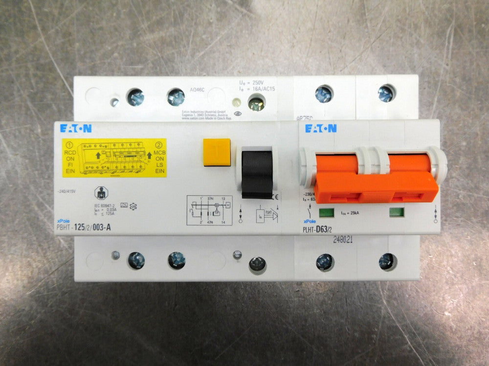 EATON PLHT-D63/2  Block & Circuit Breaker PBHT-125/2/003-A XPOLE