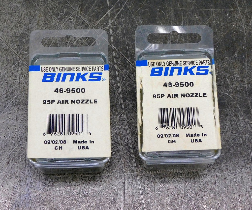 Binks 46-9500 95P Air Cap Nozzle 50 PSI Lot of Two (2)
