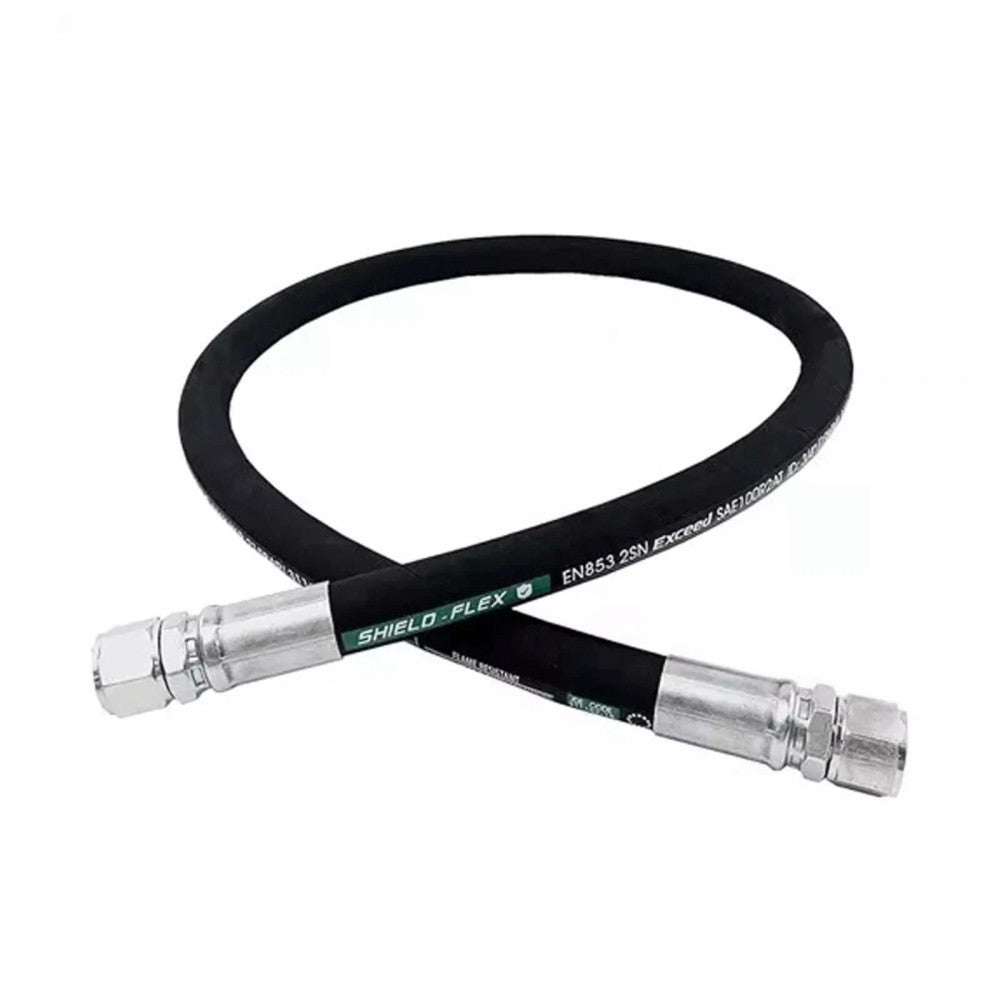3/4" x 48" 2-wire 3,118 PSI hydraulic hose assembly with 2 female JIC swivel