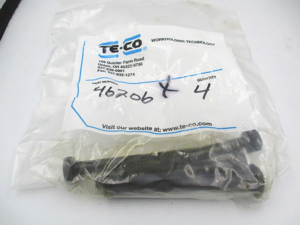 TE-CO (46406) 1/2-13 UNC 5/16" x 2" x 4" OAL Steel T-Bolt - Pack of 4