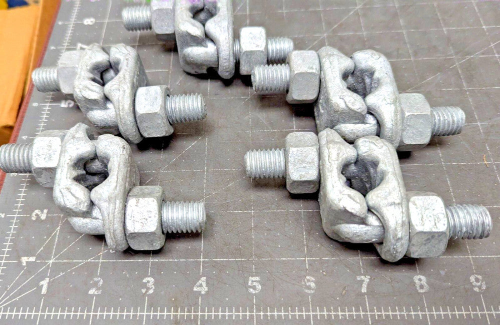 (5) 9/16" - 5/8" Fist Grip Wire Rope Clip - Hot Dip Galvized Military Issue[E2S4