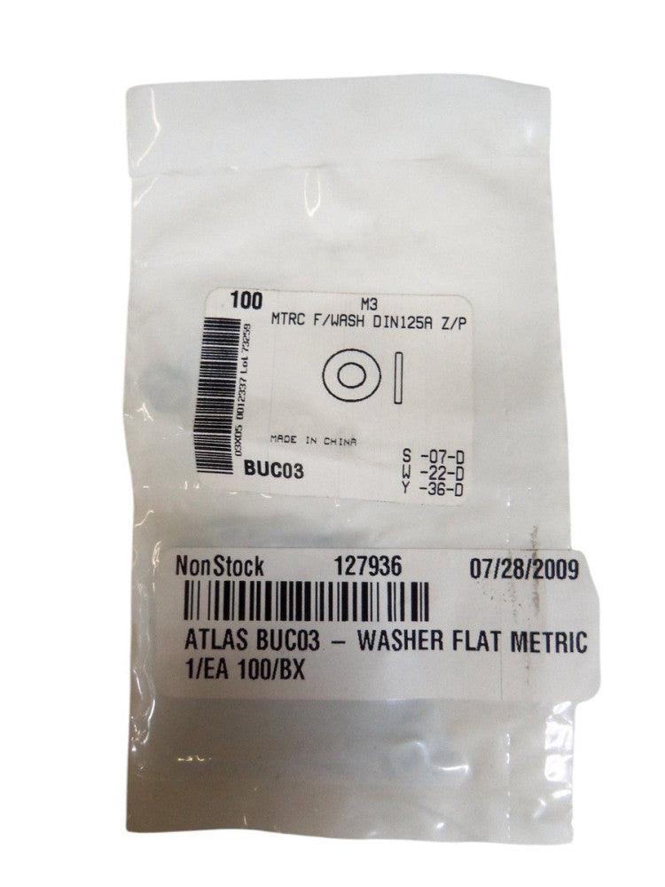 LOT OF 100 WASHER FLAT METRIC M3 BUC03 NSMP
