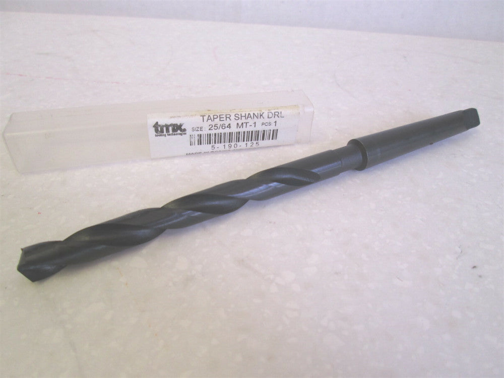 Toolmex (5-190-125) 25/64" x 6-39/64" OAL MT1 Taper Shank Drill Bit 