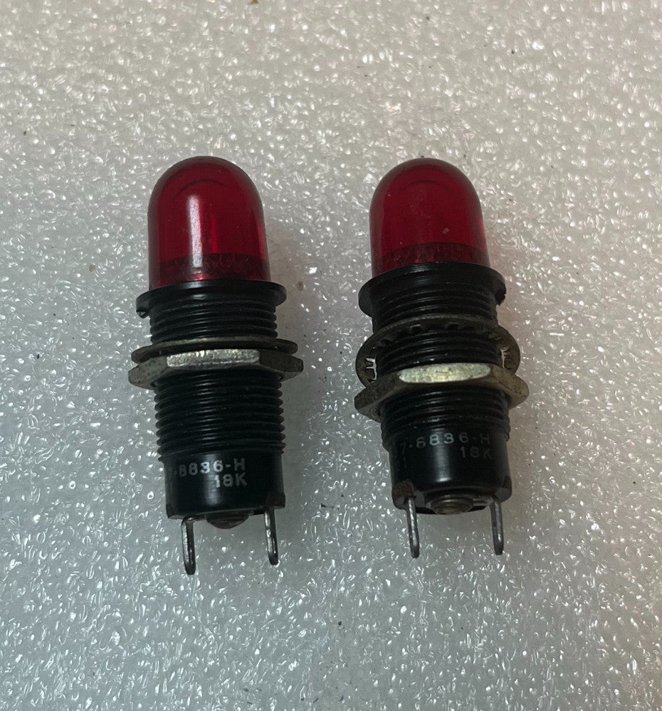 2 pcs Dialight 137-8836-H 18k Red Panel Mount Indicator Lamp