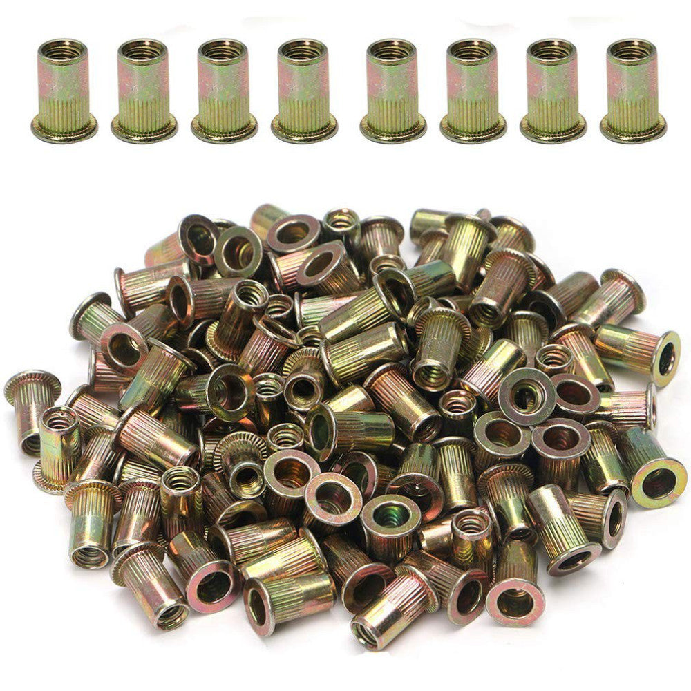 100pcs Carbon Steel SAE 3/8-16 Rivet Nuts Threaded Insert