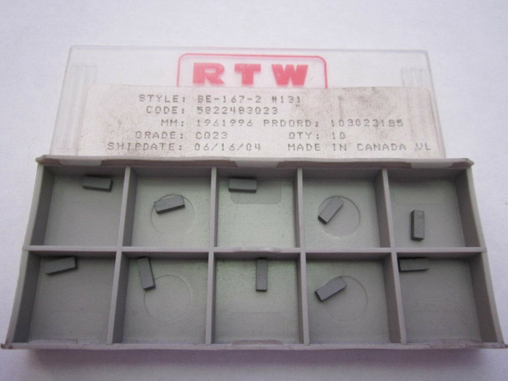 RTW CQ23 0.2570" x 0.0965" x 0.0675 1/4 3/32 1/16 Solid Carbide Blanks - 10 Pack