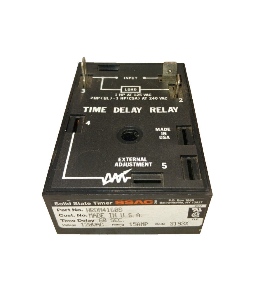 SSAC HRDM4160S SOLID STATE 120 VAC TIME DELAY RELAY 60 SECONDS