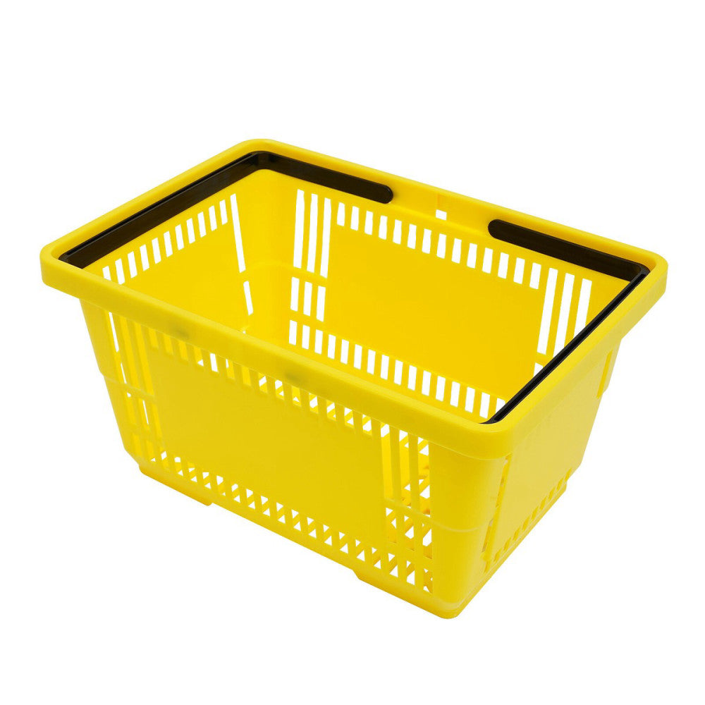 12 Units Plastic Shopping Baskets, Store Baskets with Handles for Retail Use 28L
