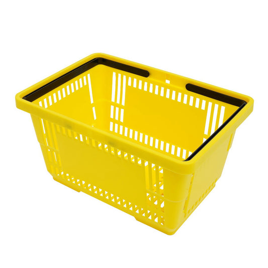 12 Units Plastic Shopping Baskets, Store Baskets with Handles for Retail Use 28L