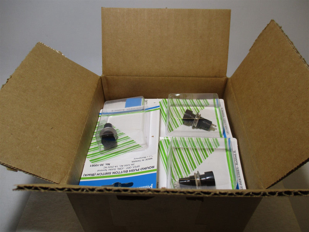 Philmore (30-10061) 3A-125V AC Black Round Push Button Switch - Lot of 15